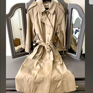 VINTAGE WOMEN'S 12P  MISTY HARBOR RAINCOAT TRENCH COAT KHAKI With Chk Inside